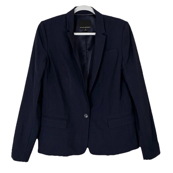 Banana Republic Jackets & Blazers - Nwot Banana Republic Navy Wool Blend Blazer Women's Size 8